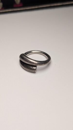 Vintage Sterling Silver Men's Spiral Nail Ring | Size P | Weight 8.12g