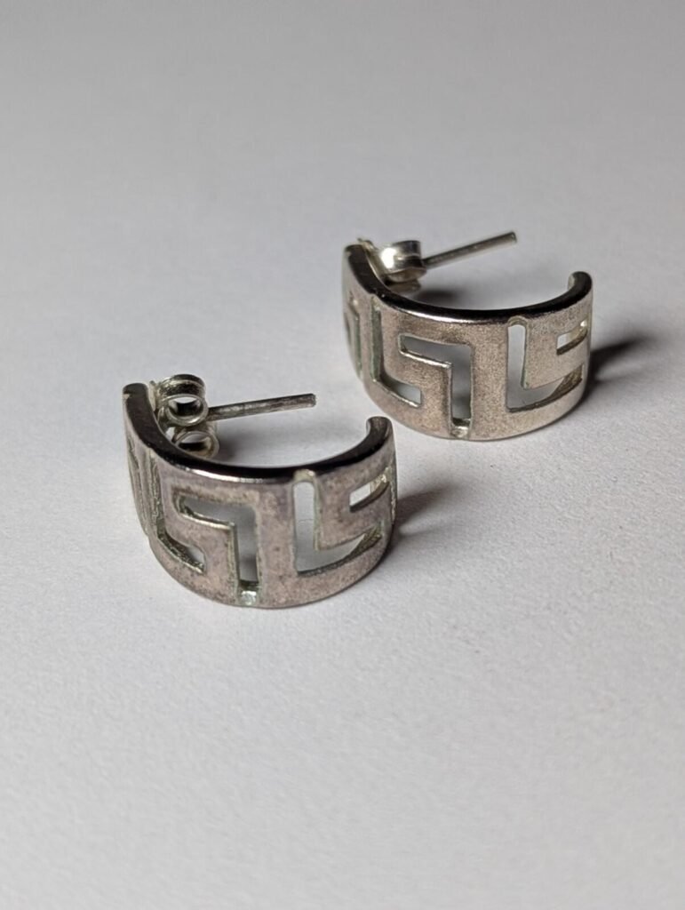 Vintage Sterling Silver Dangle Greek Earrings | 925 Silver Earrings