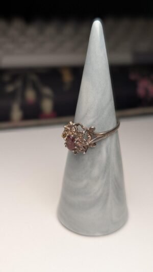 Vintage Sterling Silver 1980 Amethyst Cluster Ring | Size K 1/2 | 925 Silver