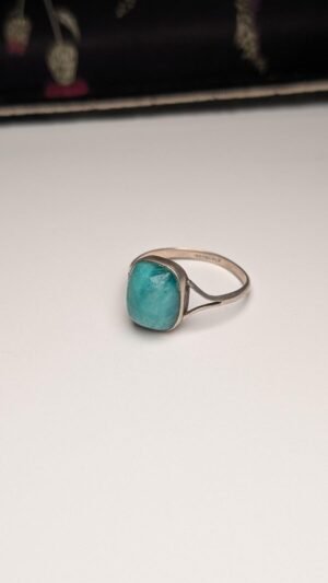 Vintage Sterling Silver Teal Amazonite Ring | Size S 1/2 | 925 Silver