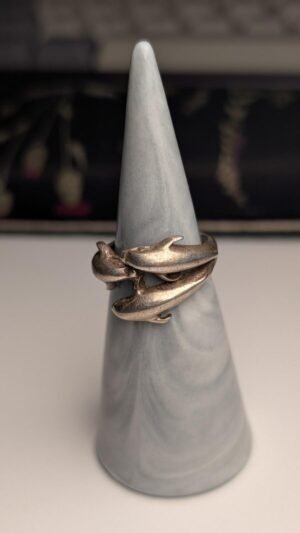 Vintage Sterling Silver Dolphins Ring | Size K | 925 Silver