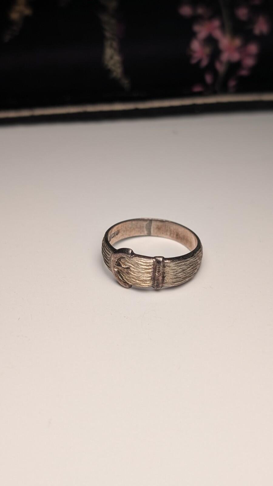 Vintage Sterling 1978 Birmingham Men's Belt Buckle Silver Ring | Size P 1/2