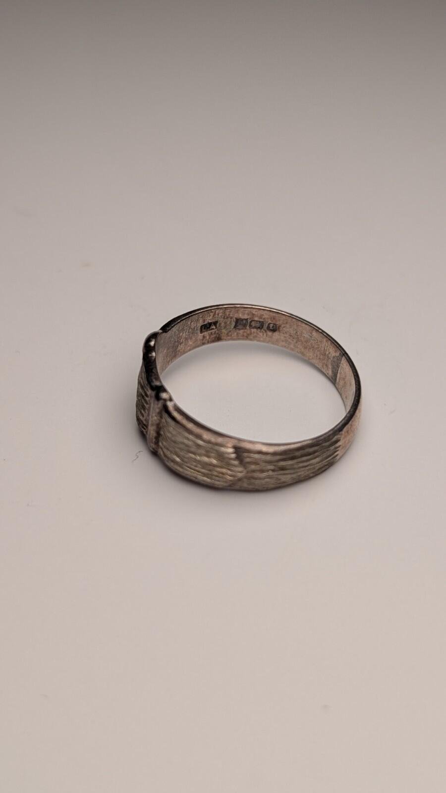 Vintage Sterling 1978 Birmingham Men's Belt Buckle Silver Ring | Size P 1/2 - Image 4