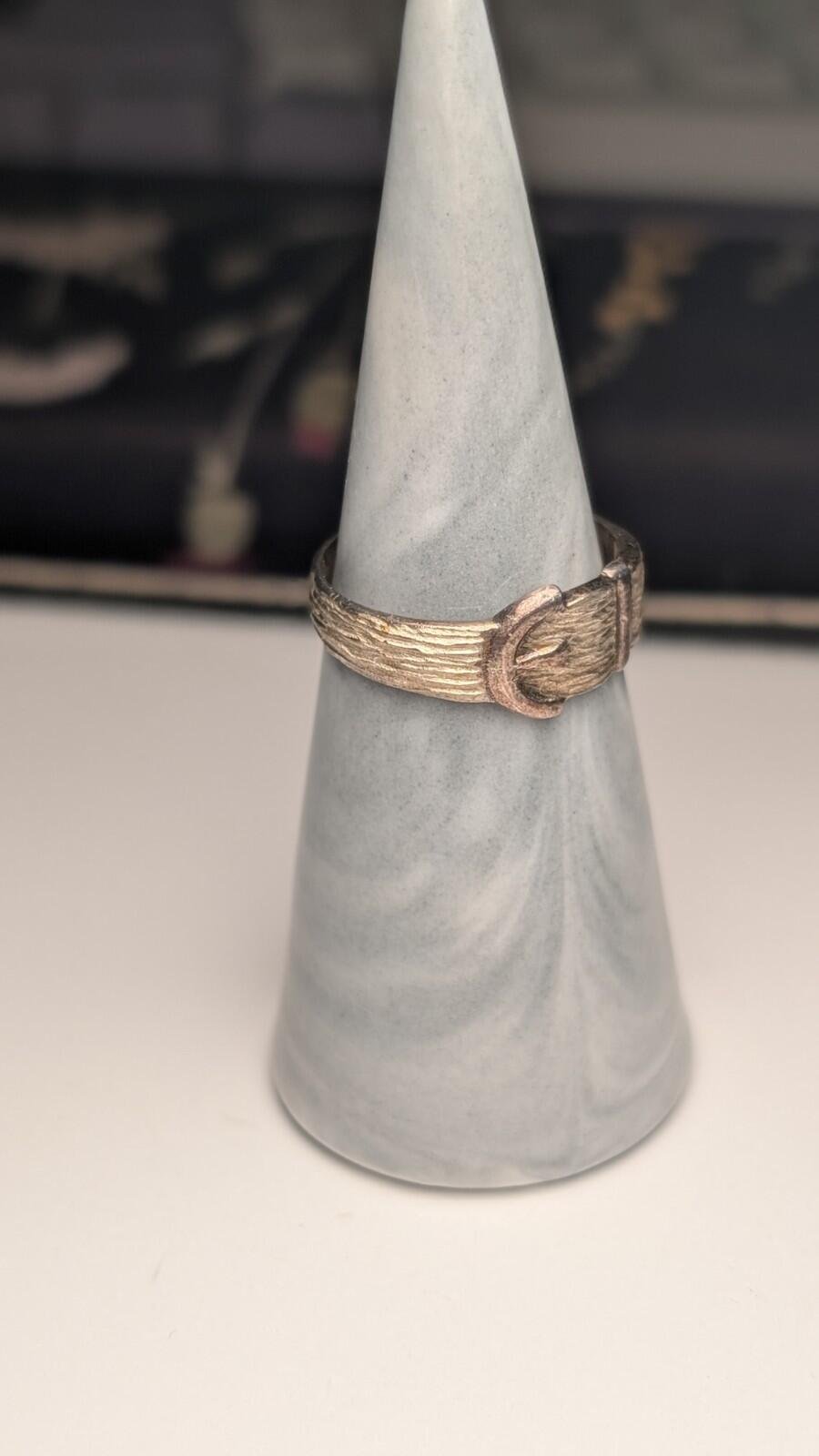 Vintage Sterling 1978 Birmingham Men's Belt Buckle Silver Ring | Size P 1/2 - Image 7