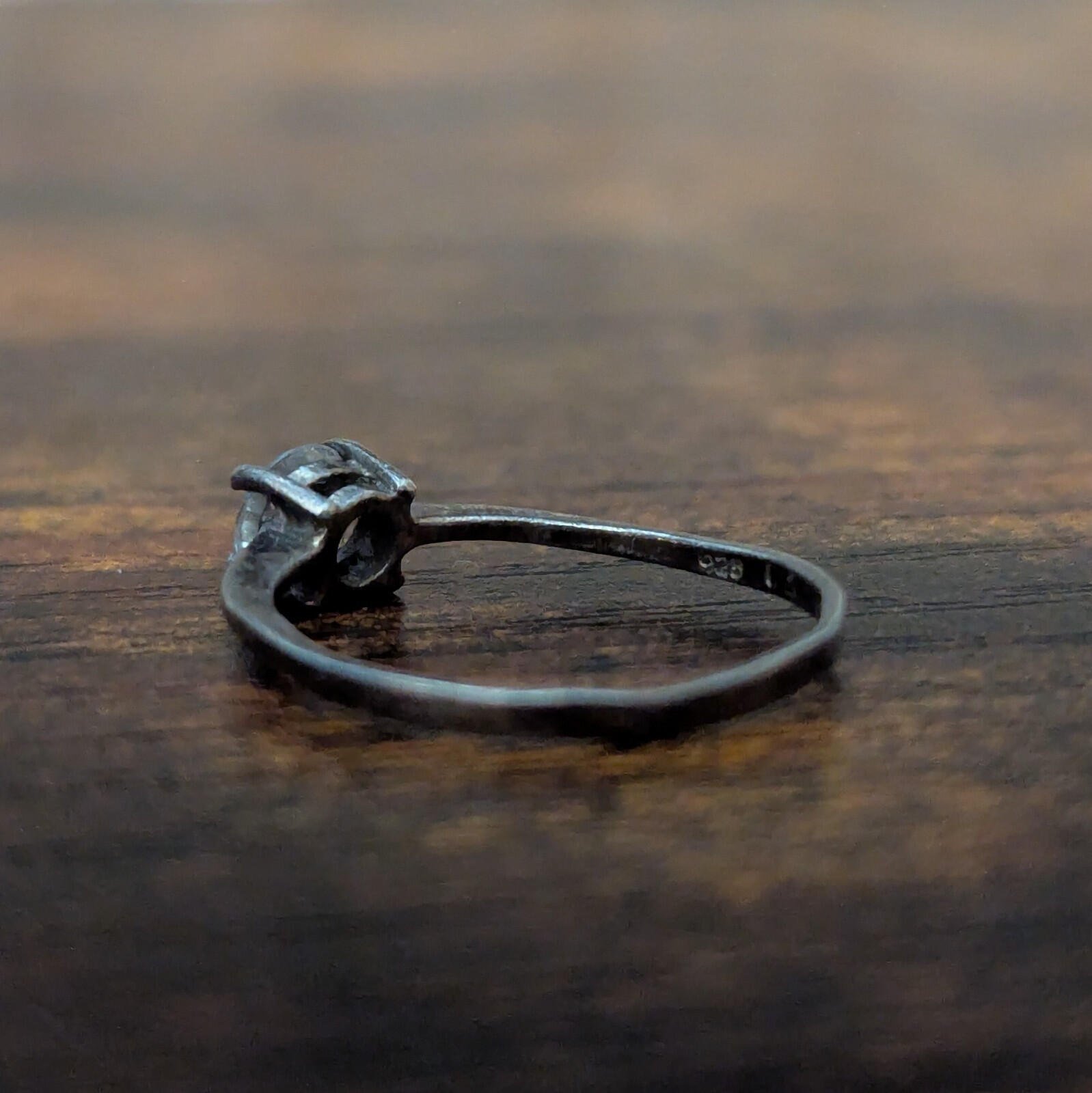 Vintage Sterling Silver Ring | Gemstone Unknown | Size L 1/2 - Image 6