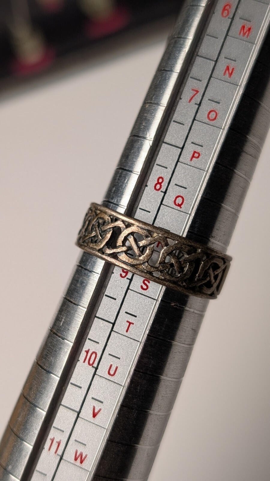 Vintage Sterling Silver Celtic Openwork Design Band Ring | Size R | 925 Silver - Image 8
