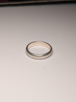 Vintage Sterling Silver Pink Gemstone Band Ring | Size L | 925 Silver