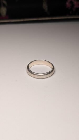 Vintage Sterling Silver Pink Gemstone Band Ring | Size L | 925 Silver