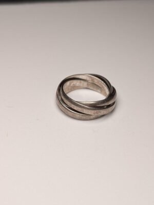 Vintage Sterling Silver European 4 Band Interlocking Ring | Size M | 925 Silver