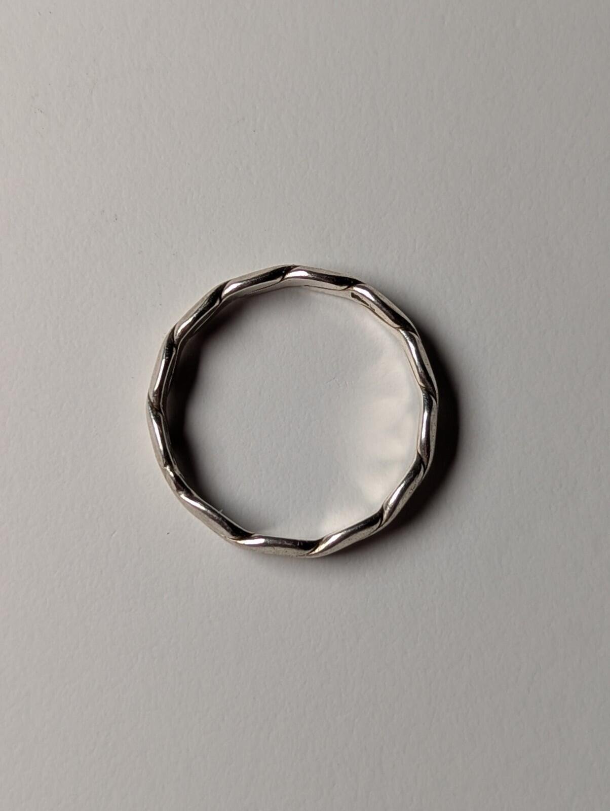 Vintage Sterling Silver Weave Pattern Band Ring | Size Y 1/2 | 925 Silver - Image 5