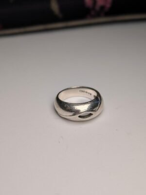 Vintage Sterling Silver 1994 London Open-Front Ring | Size N 1/2 | 925 Silver