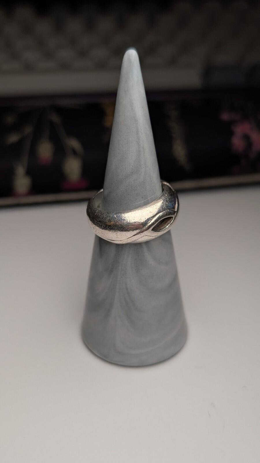 Vintage Sterling Silver 1994 London Open-Front Ring | Size N 1/2 | 925 Silver - Image 6