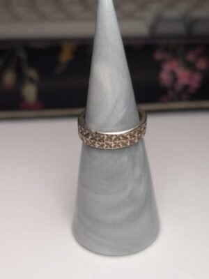 Vintage Sterling Silver Textured Band Ring | Size N 1/2 | 925 Silver