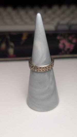 Vintage Sterling Silver Textured Band Ring | Size N 1/2 | 925 Silver