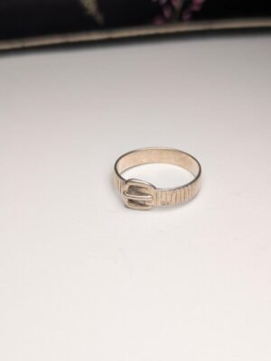 Vintage Sterling Silver Belt Buckle Ring | Size P | 925 Silver