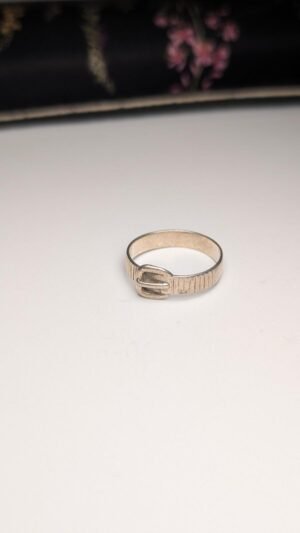 Vintage Sterling Silver Belt Buckle Ring | Size P | 925 Silver