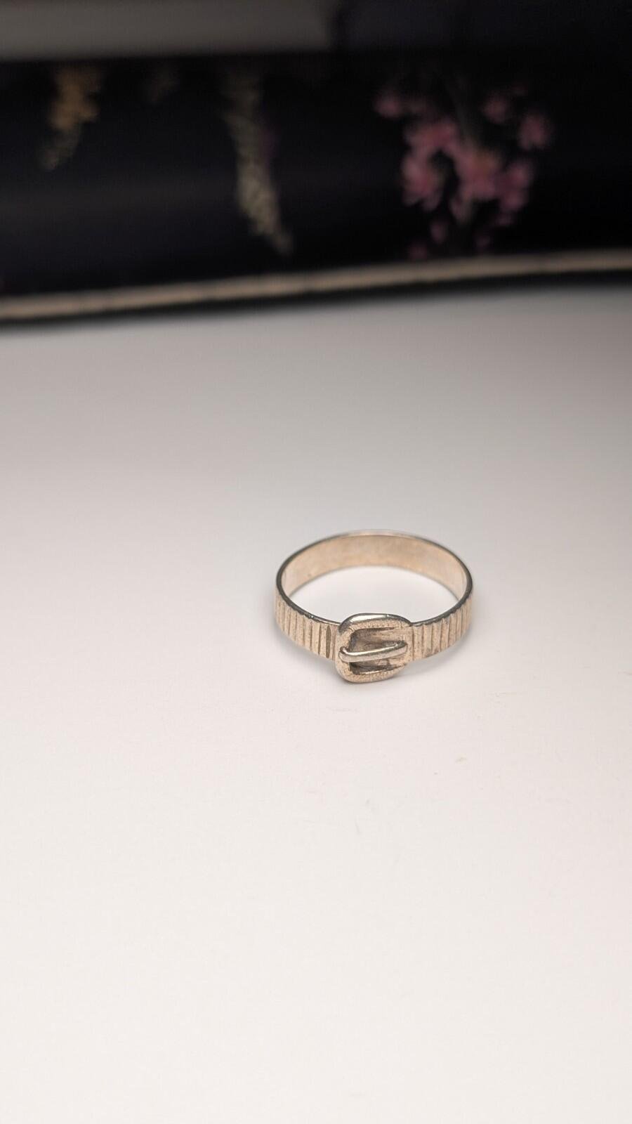 Vintage Sterling Silver Belt Buckle Ring | Size P | 925 Silver - Image 2