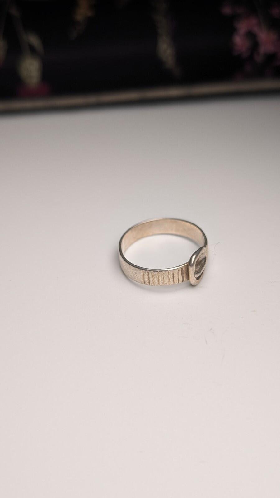 Vintage Sterling Silver Belt Buckle Ring | Size P | 925 Silver - Image 4
