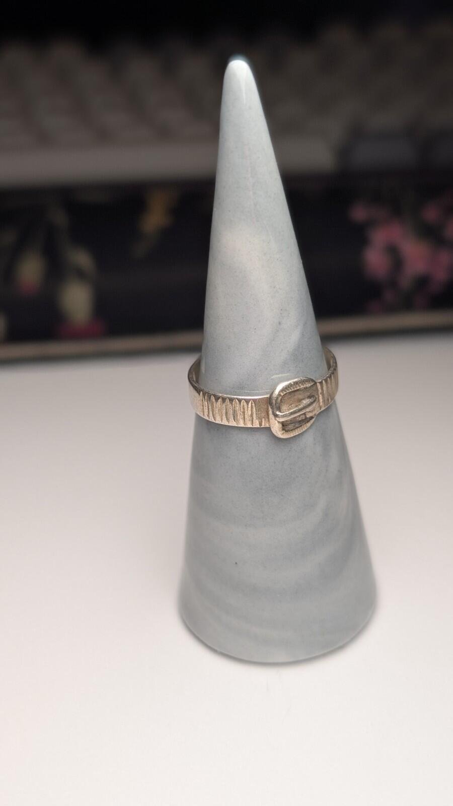Vintage Sterling Silver Belt Buckle Ring | Size P | 925 Silver - Image 5