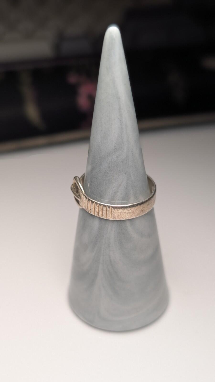Vintage Sterling Silver Belt Buckle Ring | Size P | 925 Silver - Image 7