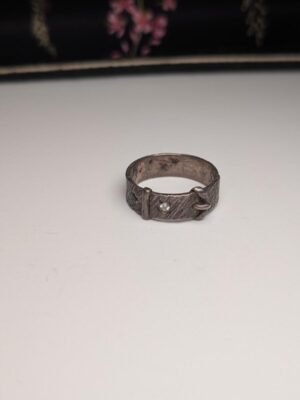 Vintage Sterling Silver Men's Gemstone Belt Buckle Ring | Size R 1/2 | 925