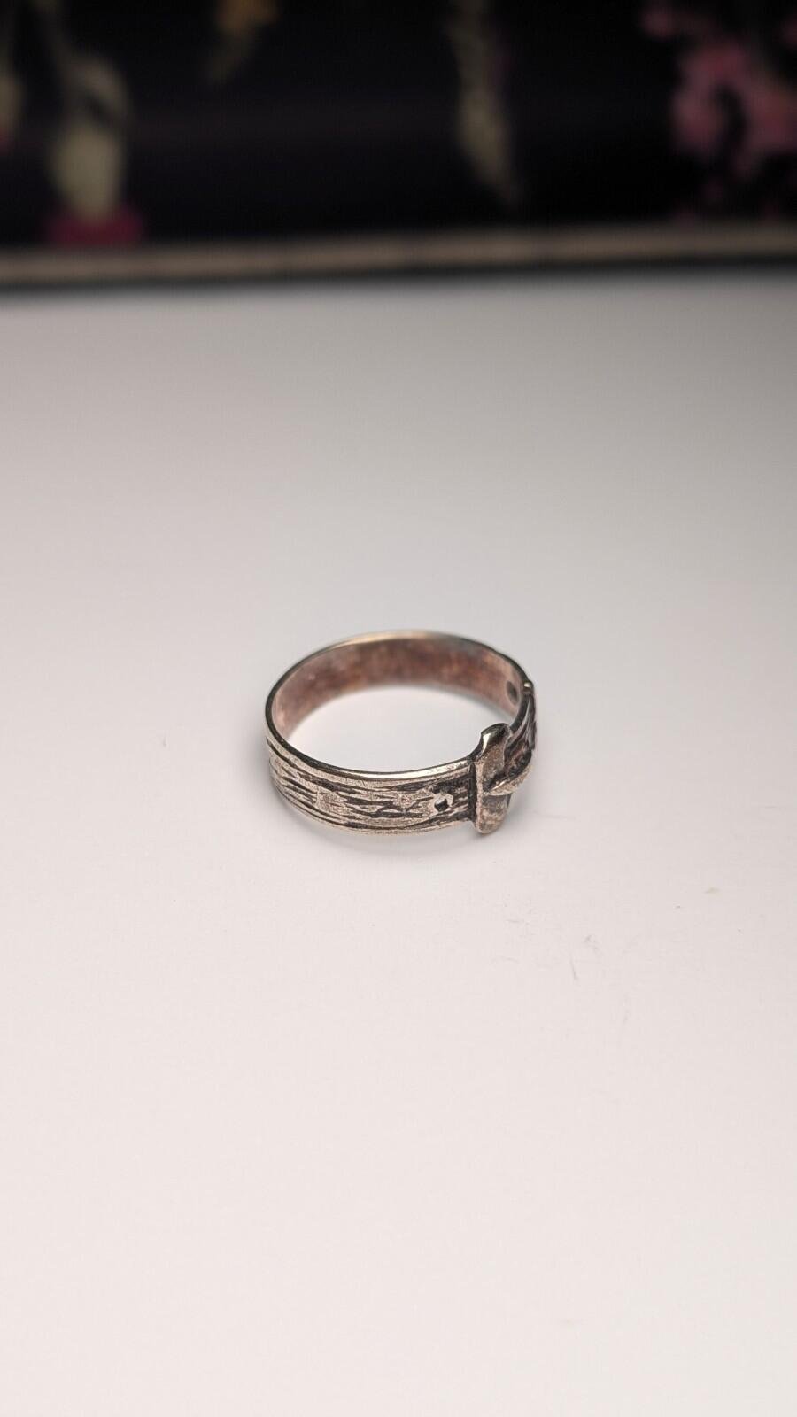 Vintage Sterling Silver 1988 Men's Belt Buckle Ring | Size P | 925 Silver - Image 2