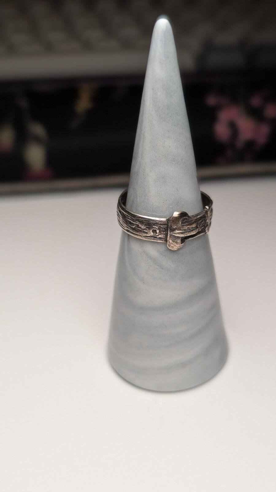 Vintage Sterling Silver 1988 Men's Belt Buckle Ring | Size P | 925 Silver - Image 4