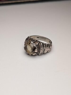 Vintage Sterling Silver 1972 London Natural Citrine Ring | Size L | 925 Silver