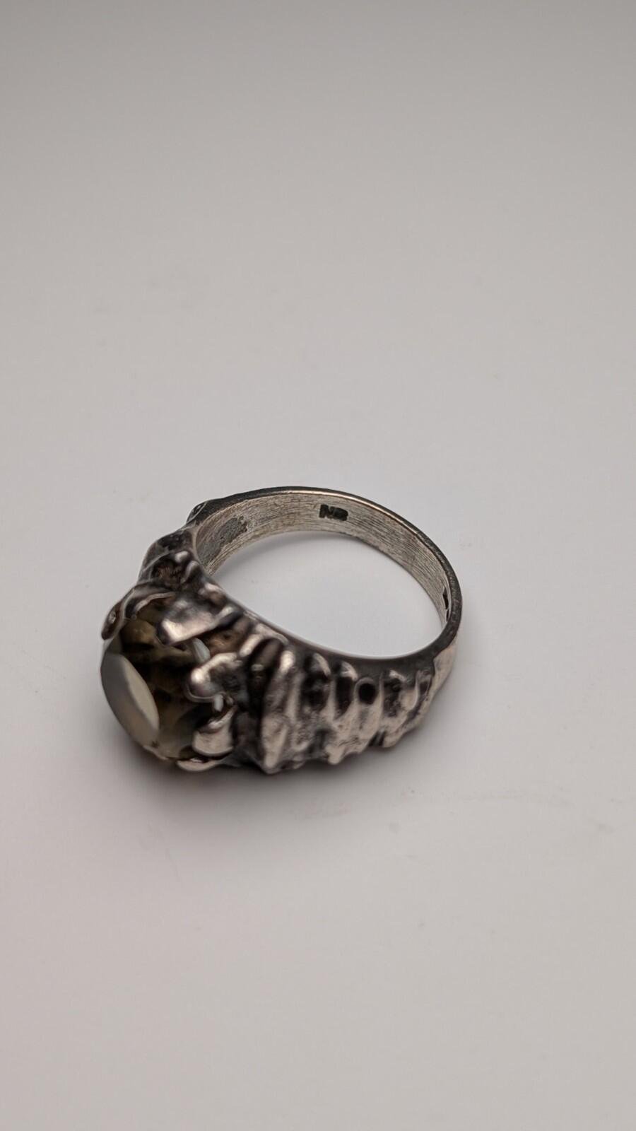 Vintage Sterling Silver 1972 London Natural Citrine Ring | Size L | 925 Silver - Image 3
