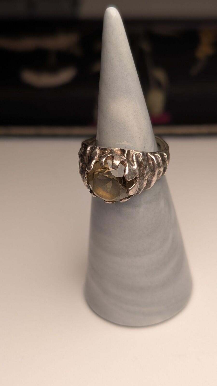 Vintage Sterling Silver 1972 London Natural Citrine Ring | Size L | 925 Silver - Image 6