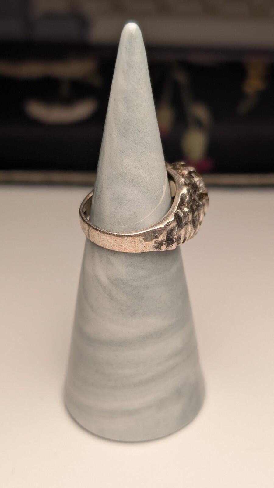 Vintage Sterling Silver 1972 London Natural Citrine Ring | Size L | 925 Silver - Image 8