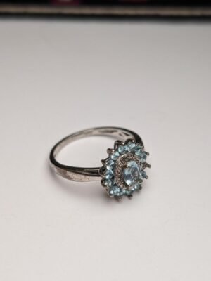 Vintage Sterling Silver Aquamarine Gemstone Ring | Size O 1/2 | Missing Gemstone