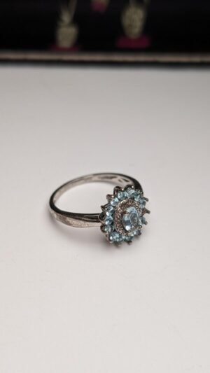 Vintage Sterling Silver Aquamarine Gemstone Ring | Size O 1/2 | Missing Gemstone