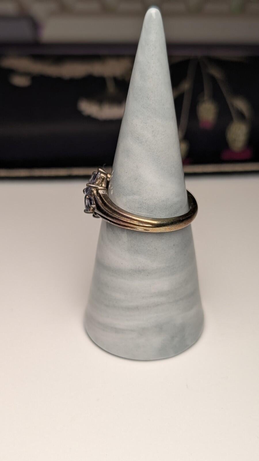 Vintage Sterling Silver Iolite Gemstone Flower Ring | Size R 1/2 | 925 Silver - Image 11
