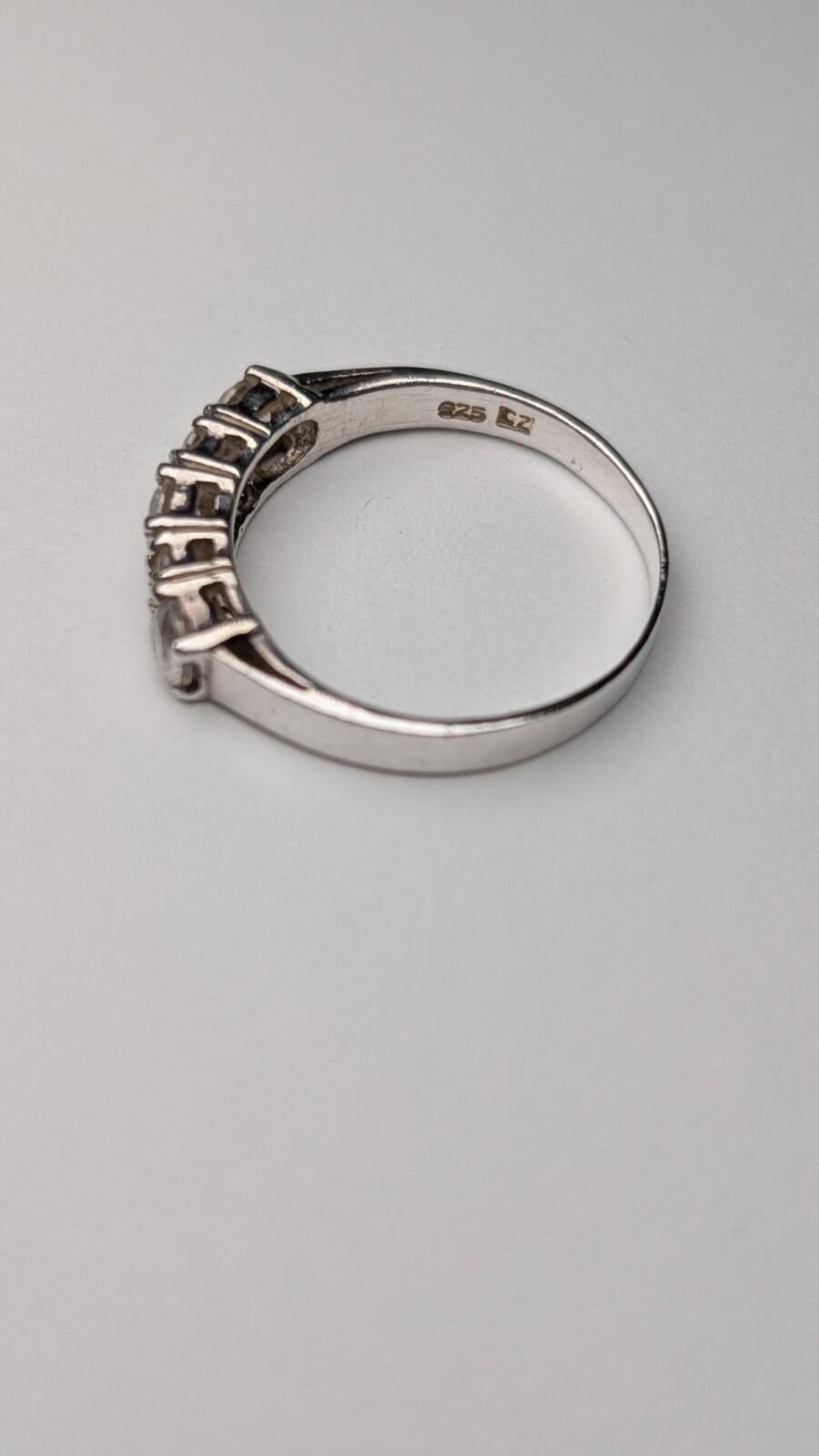 Vintage Sterling Silver CZ Clear Gemstone Ring | Size M | 925 Silver - Image 3