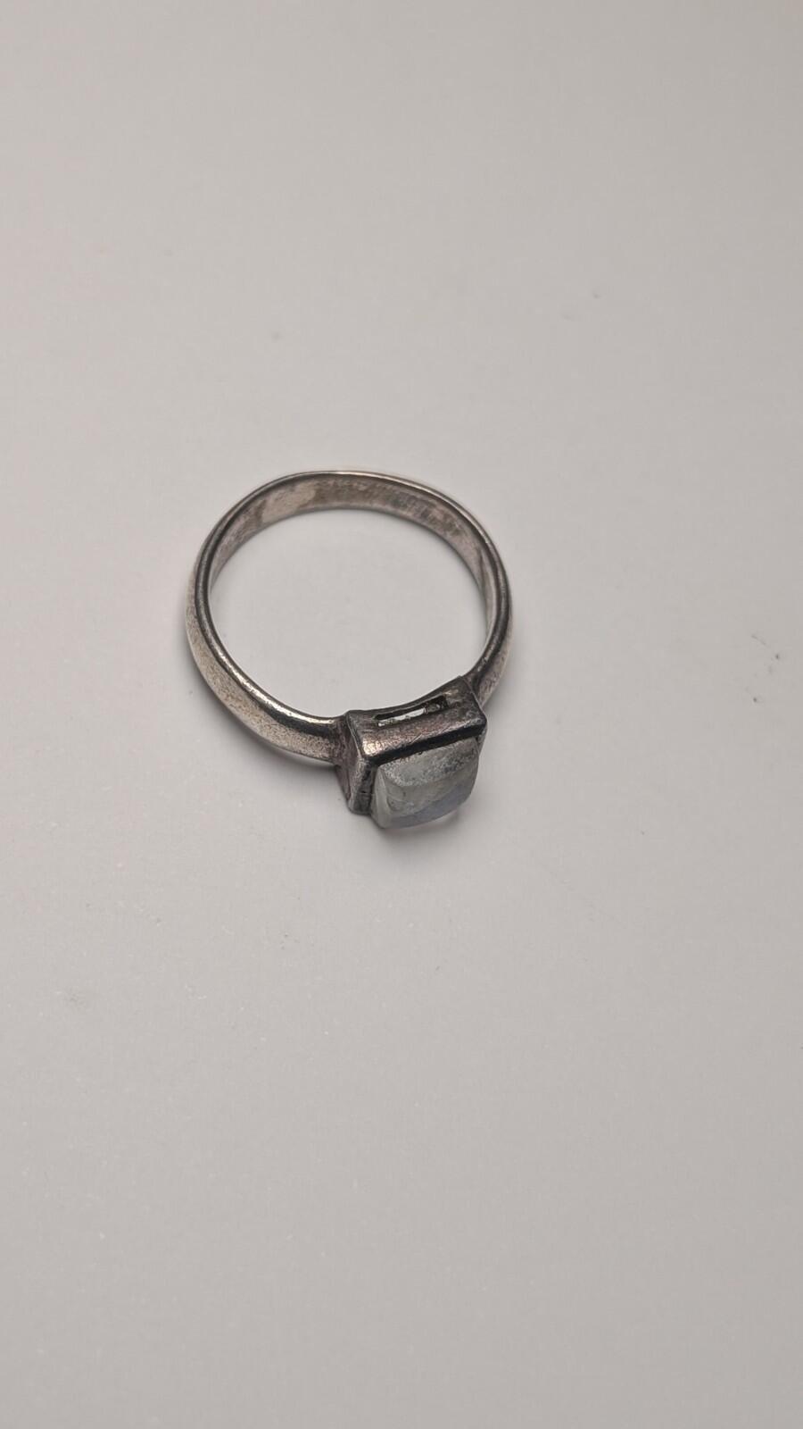 Vintage Sterling Silver Moonstone Band Ring | Size M 1/2 | 925 Silver - Image 5