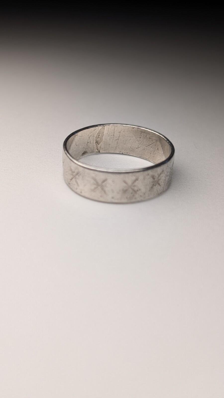 Vintage Sterling Silver Band Ring | Size M 1/2 | 925 Silver - Image 2
