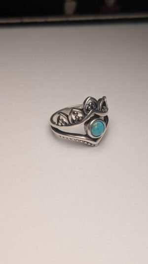 Vintage Sterling Silver Blue Turquoise Ring | Size N | 925 Silver