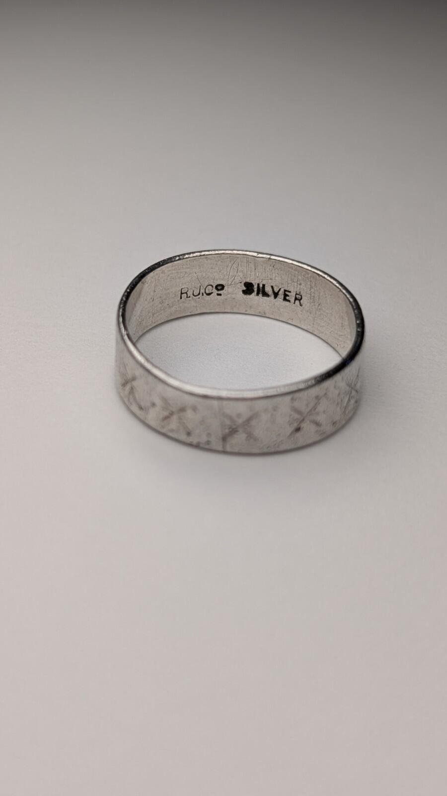 Vintage Sterling Silver Band Ring | Size M 1/2 | 925 Silver - Image 5