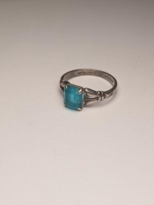 Vintage Sterling Silver Blue Apatite Ring | Size L 1/2 | 925 Silver