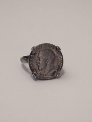 Vintage Sterling Silver Threepence 1920 Coin Signet Ring | Size I 1/2 | 925