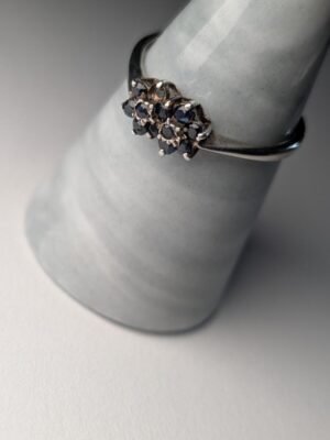 Vintage Sterling Silver 1980 Sapphire Ring | Size W | 925 Silver | Missing Stone