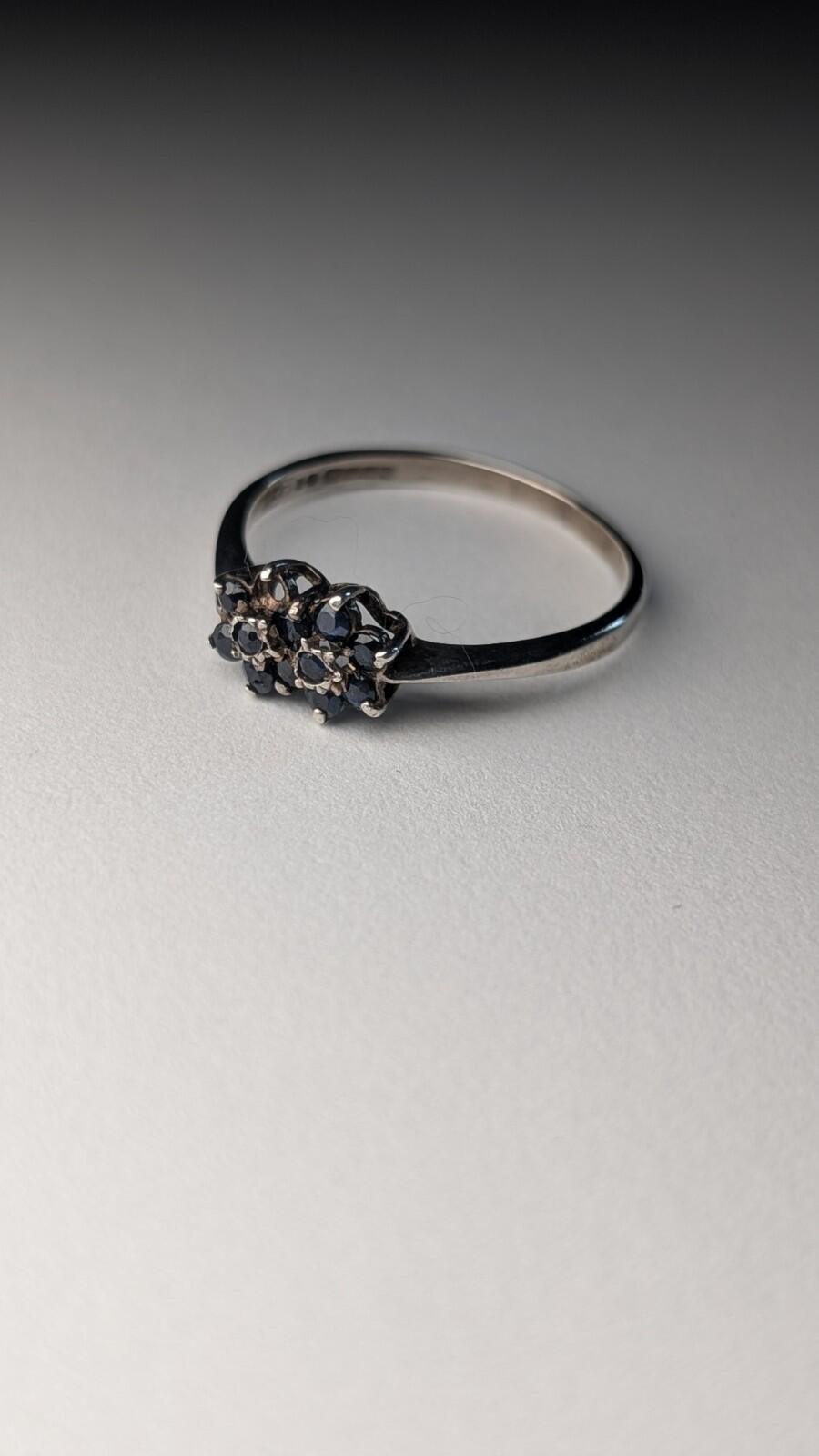Vintage Sterling Silver 1980 Sapphire Ring | Size W | 925 Silver | Missing Stone - Image 2
