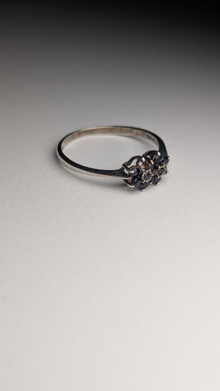Vintage Sterling Silver 1980 Sapphire Ring | Size W | 925 Silver | Missing Stone - Image 3