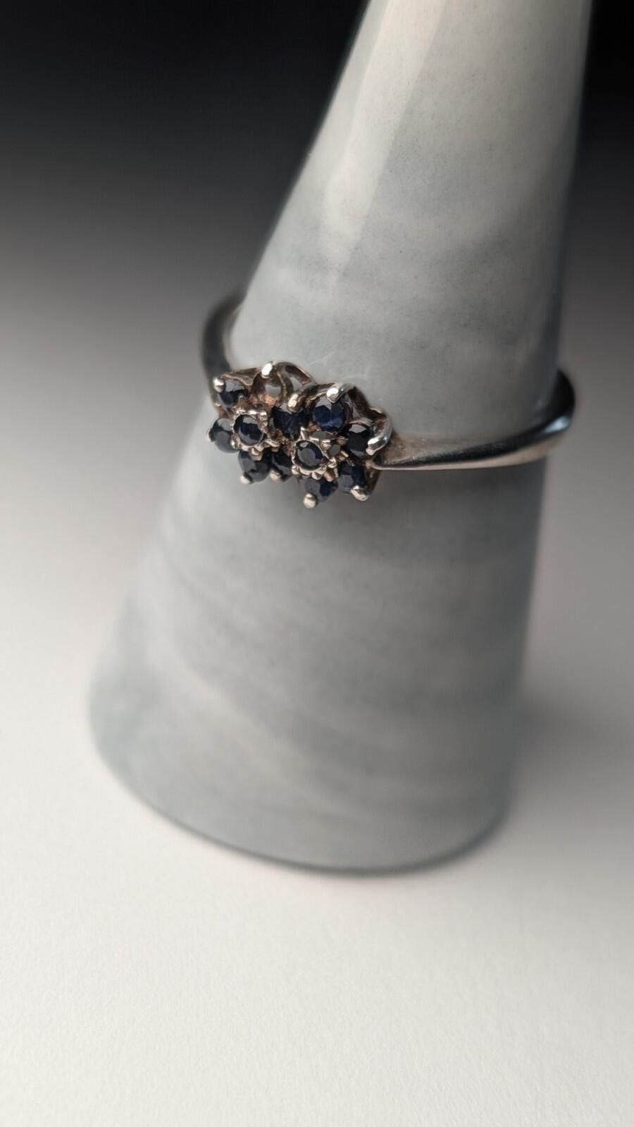 Vintage Sterling Silver 1980 Sapphire Ring | Size W | 925 Silver | Missing Stone - Image 6