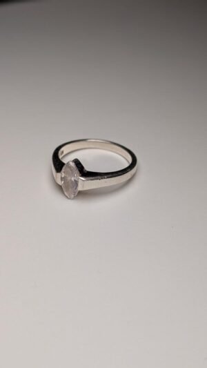 Vintage Sterling Silver Clear CZ Stone Ring | Size O 1/2 | 925 Silver