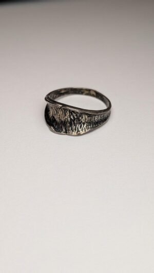 Vintage Sterling Silver 925 Bialystok Poland Concaved Ring | Size Q | 925 Silver