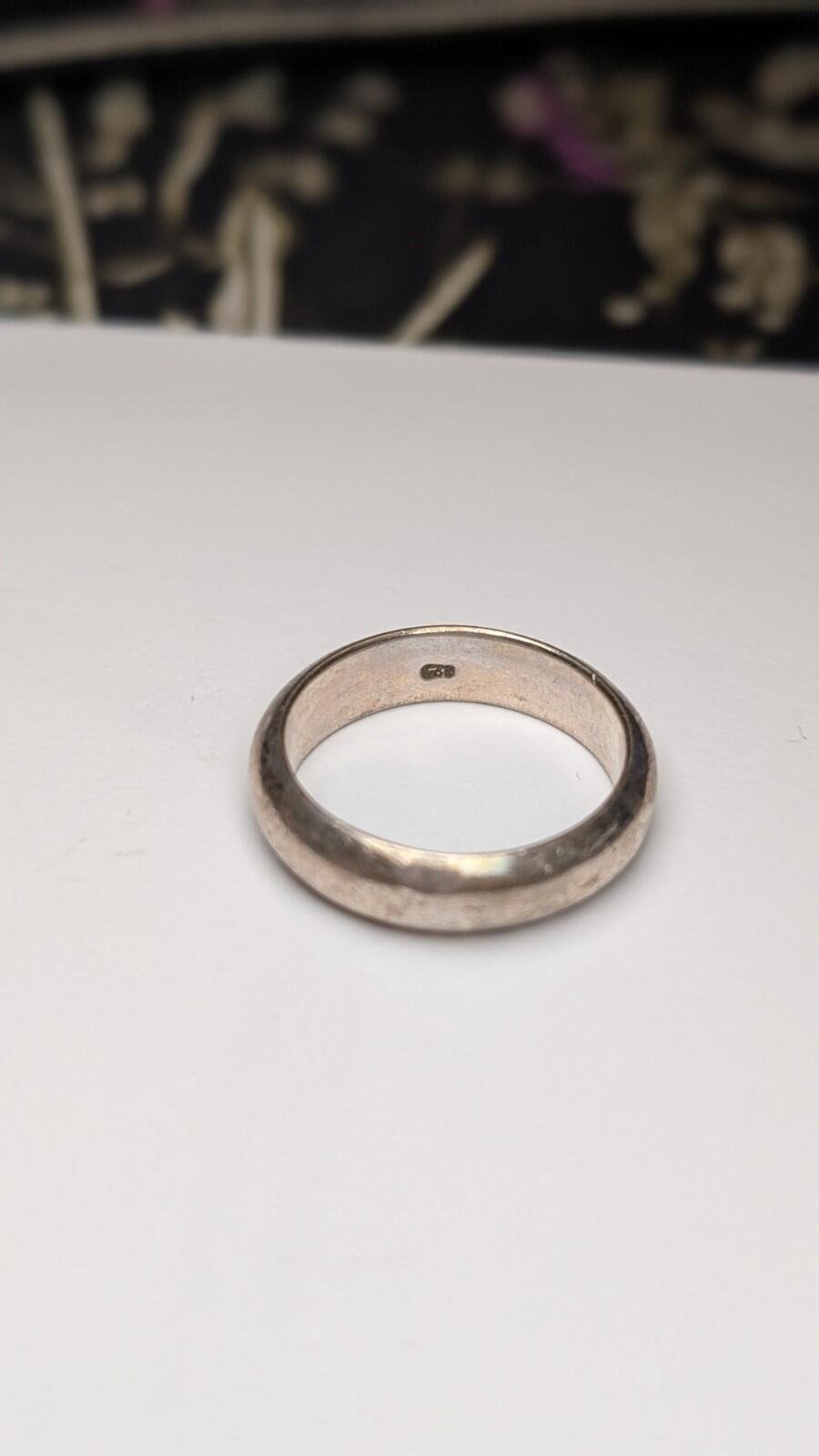 Vintage Sterling Silver Men's Band Ring | Size S 1/2 | 925 Silver - Image 2