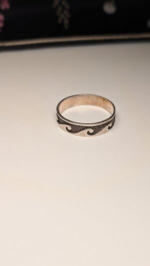 Vintage Sterling Silver Wave Band Ring | Size W 1/2 | 925 Silver
