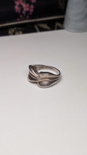 Vintage Sterling Silver Leaves Ring | Size S | 925 Silver